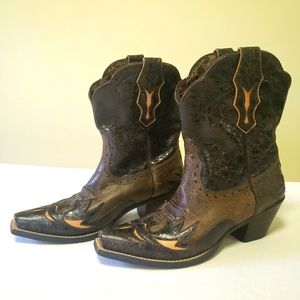 Ariat leather boots,9B,black and brown